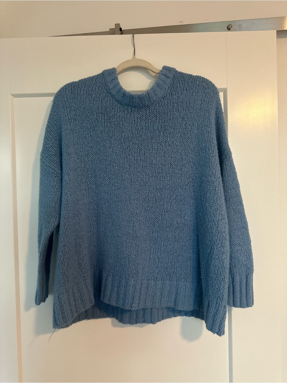 aerie Relaxed Oversized Crewneck Sweater - Light Blue